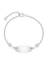 lovely silver heart tag id infant and toddler bracelet